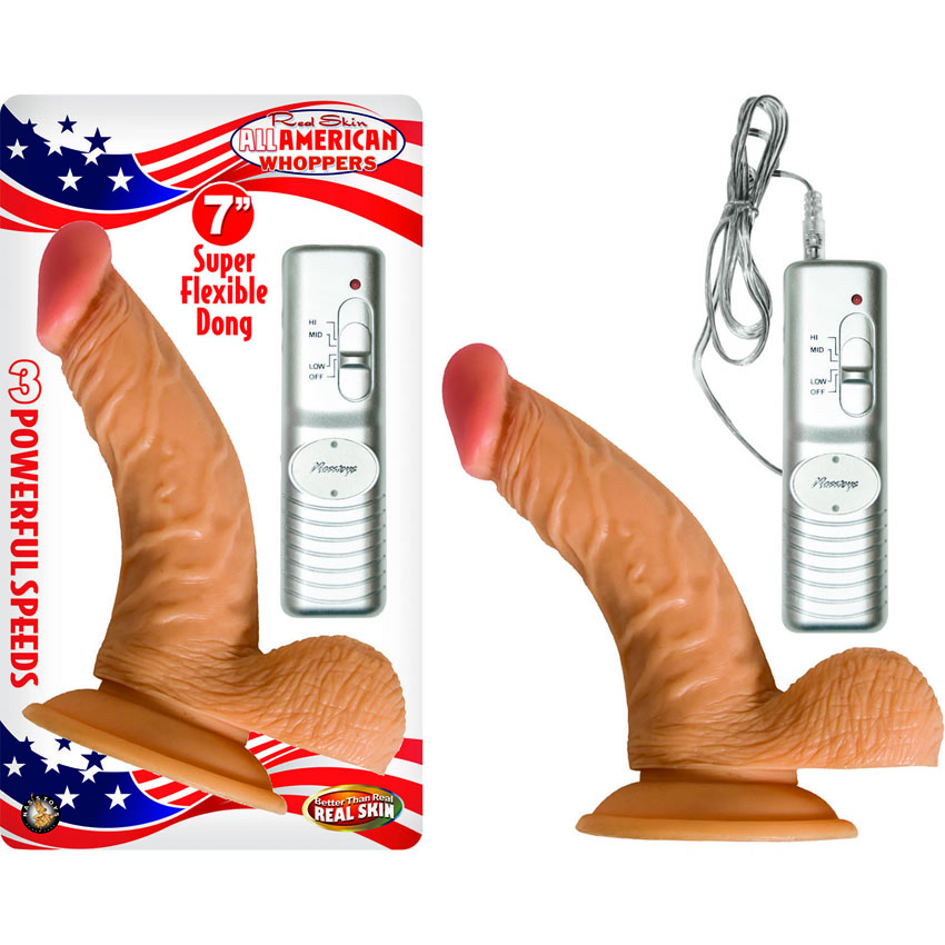 All American Whoopers 7inch Vibrating Dong w/ Balls