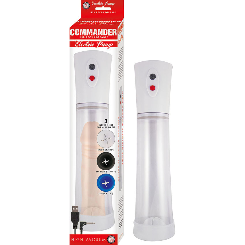 Commander Electric Penis Pump-Clear