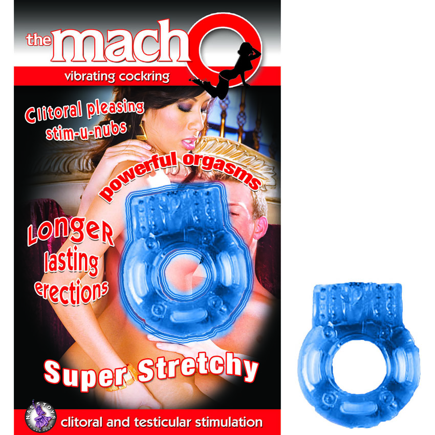 Macho Vibrating Cockring-Blue