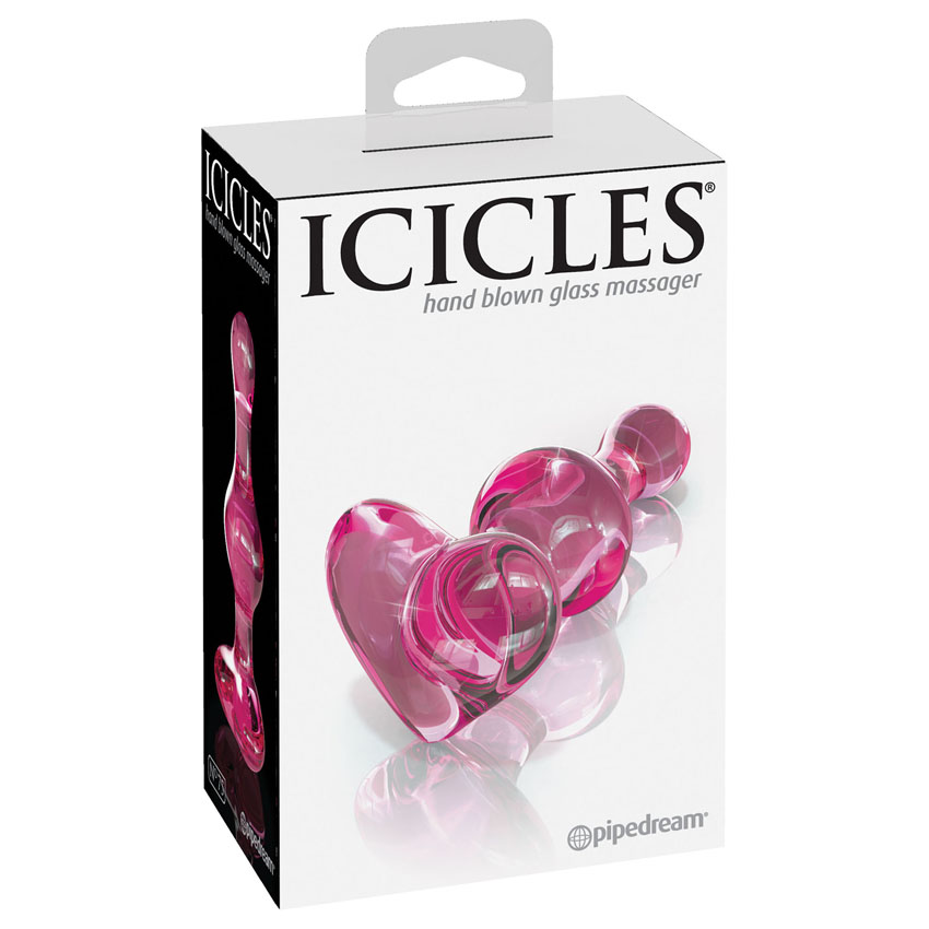 Icicles Hand Blown Glass Heart Shaped Massager