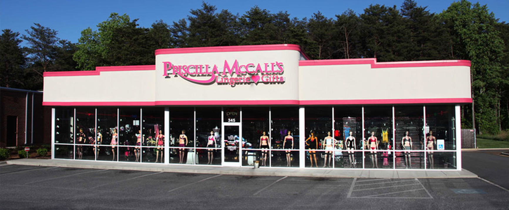 Priscilla McCall’s storefront in Greensboro, NC, on Highway 68.