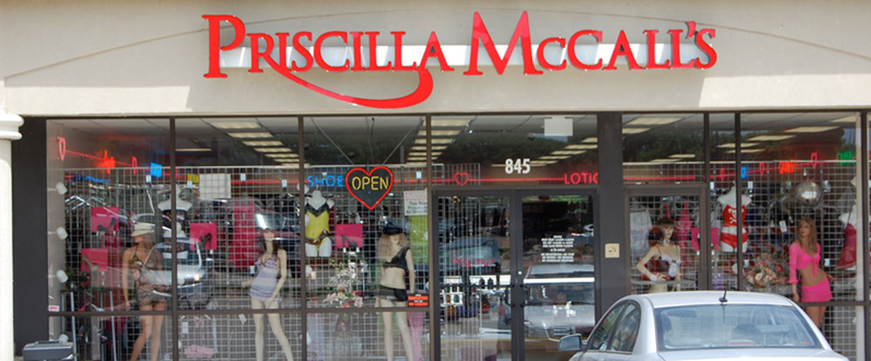Priscilla McCall’s storefront in North Arlington, TX.