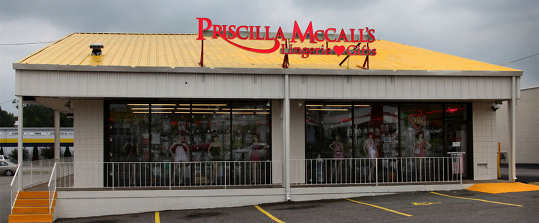 Priscilla McCall’s storefront in Richmond, VA, on the Midlothian Turnpike.