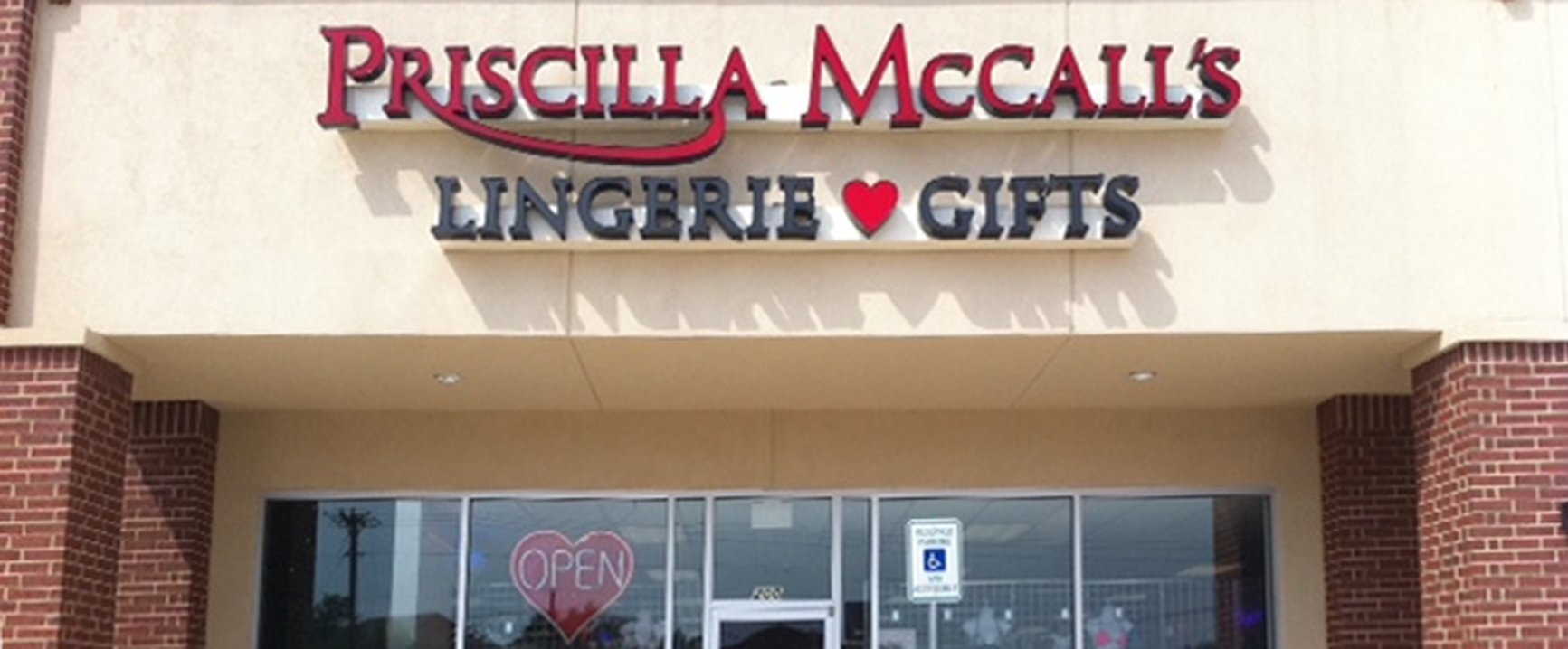 Priscilla McCall's storefront in Texas.